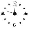 Modern Large Frameless DIY Wall Clock Mirror Surface Sticker for Home Office Room DecorBlack