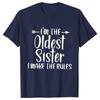 Sister Rules Gifts T Shirts Sweet Fashion Women Tshirt Funny Oldest Middle Youngest Sister Tees Sarcastic Sibling Matching Shirt