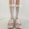 Coco-Stil Florale Spitze Schleife Mittellange Lolita Socken für Frühling/Sommer