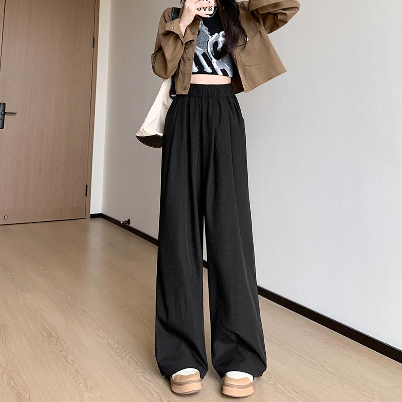 

Женские летние женские облегающие брюки прямого кроя с драпировкой, ленивый стиль, свободные повседневные брюки широкого кроя XL