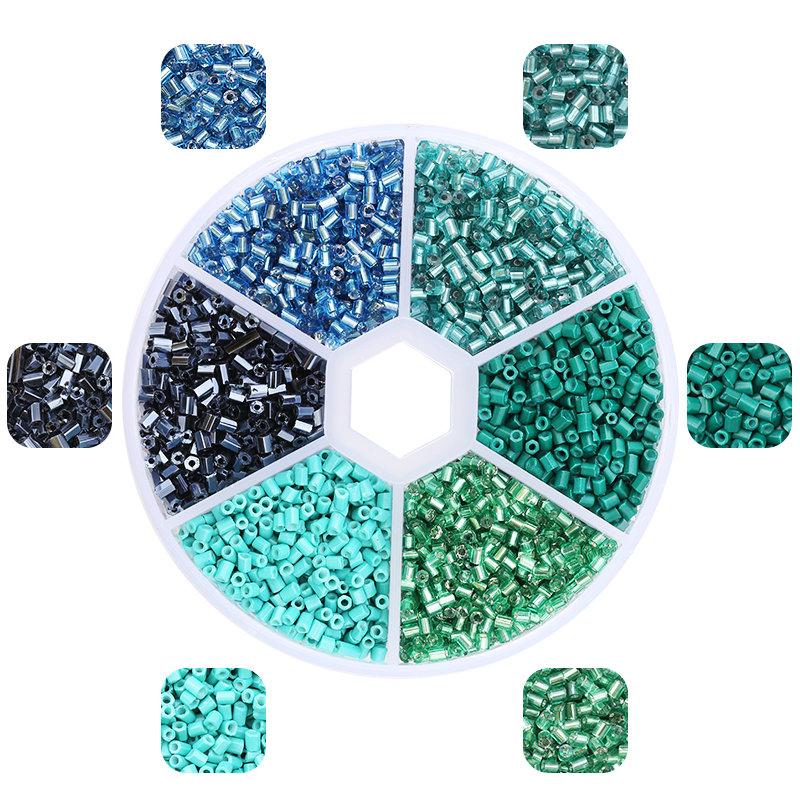 2mm Hexagon Shape Glass Tube beads Set Seed Beads Kits Charm Czech beads Bracelet Necklace DIY Jewelry Making Accessories