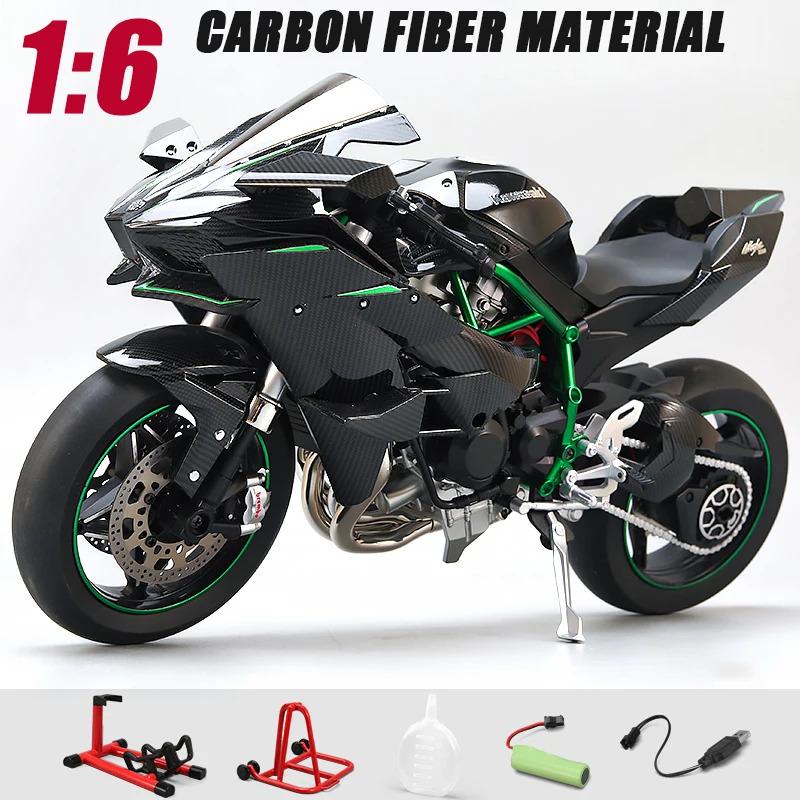 

Spray 1:6 Kavvasaki Racing Ninja 500 H2R Motorcycle Simulation Sound Light Fast And Furious Kid Gift Collection value Display
