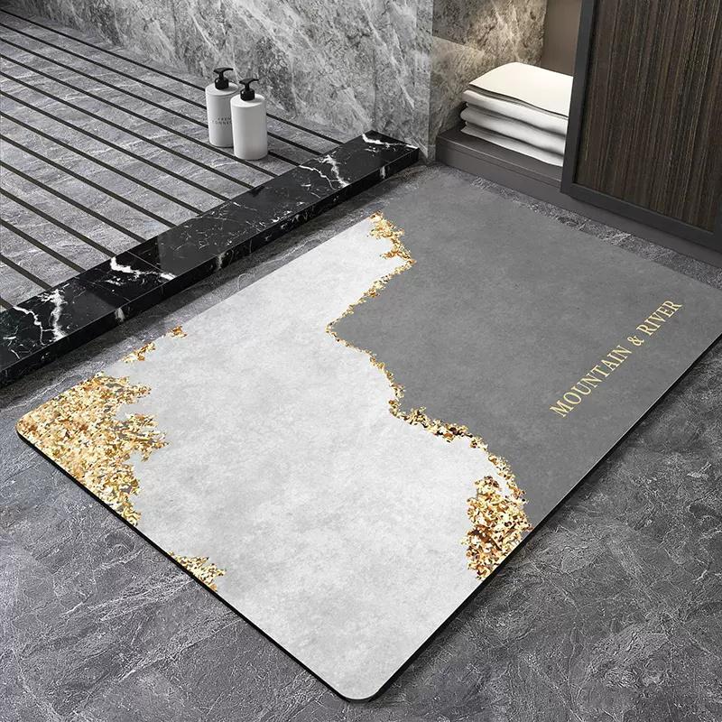 Luxury Nordic Bath Mat Super Absorbent Bathroom Mats Anti Slip Quick Dry Foot Floor Mat Shower Toilet Rug Doormat Carpet