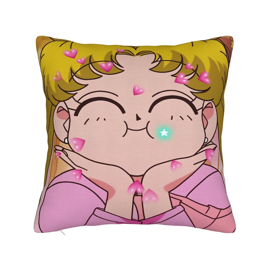 Sailor Moon Kawaii Meme Pillow Case Soft Pillow Cover Vintage Pillowcases For Sofa Home Decoration