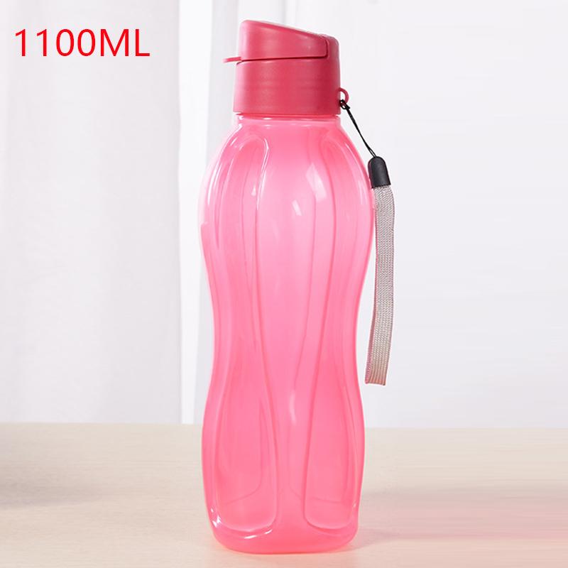 

900/1100ML Sports Water Bottle Portable Fliptop Outdoor Large Capacity Cup With Rope Leak-Proof Drinking Bottle