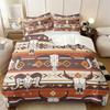 Western Skull Print Duvet Cover Set (1 Duvet Cover & 1/2 Pillowcase) Tribal Boho Bedding Set for Bedroom Decor Gift