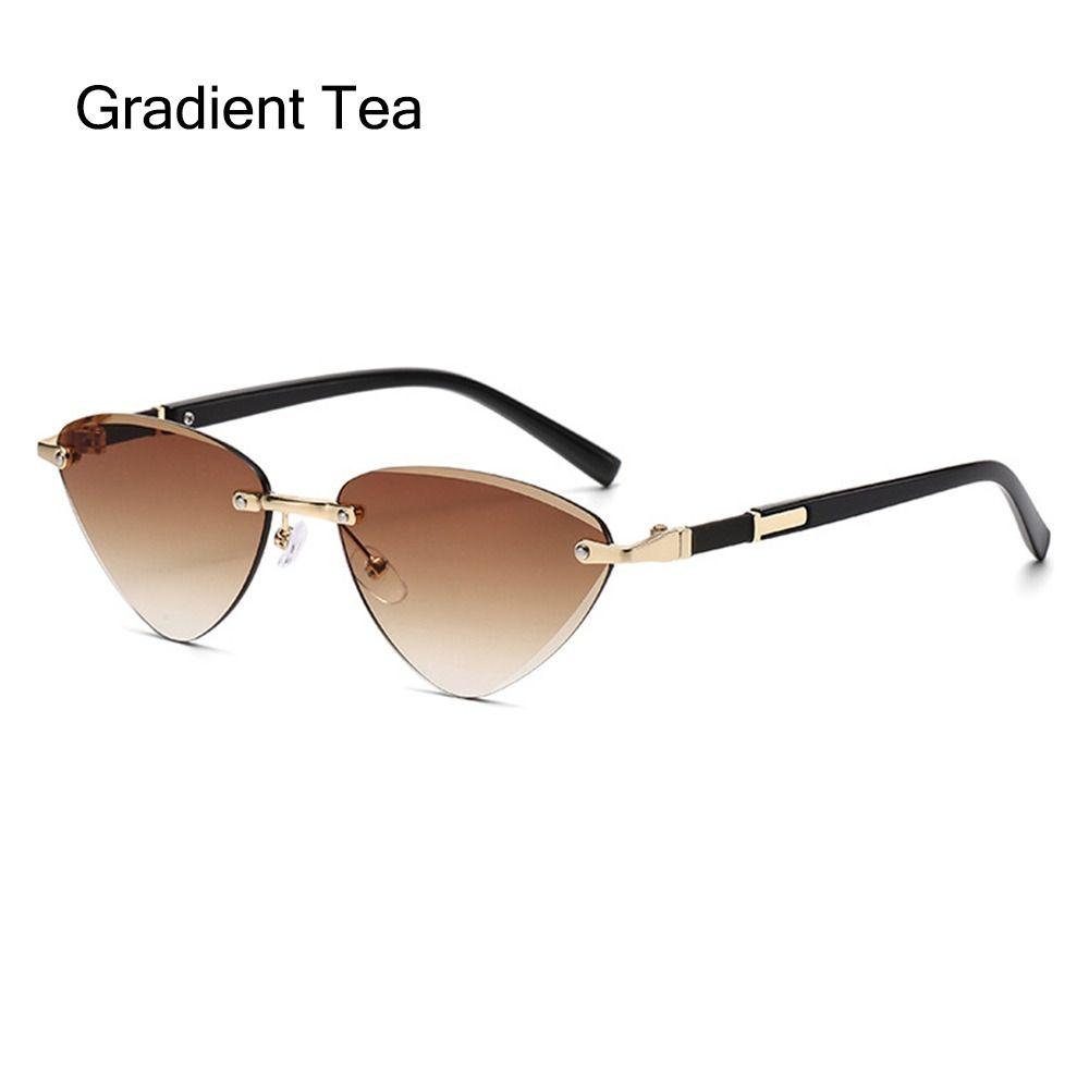 Unisex Triangular Unique Temples Shades For Women Men Cat Eye Sunglasses Cut-Edge Punk Hip-Hop Sun Glasses UV400 Protection