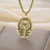 Retro Heilige Religiöse Halsketten für Damen Herren Erzengel Metatron Anhänger Schutzpatron Amulett Medaille Religion Religiöser Schmuck