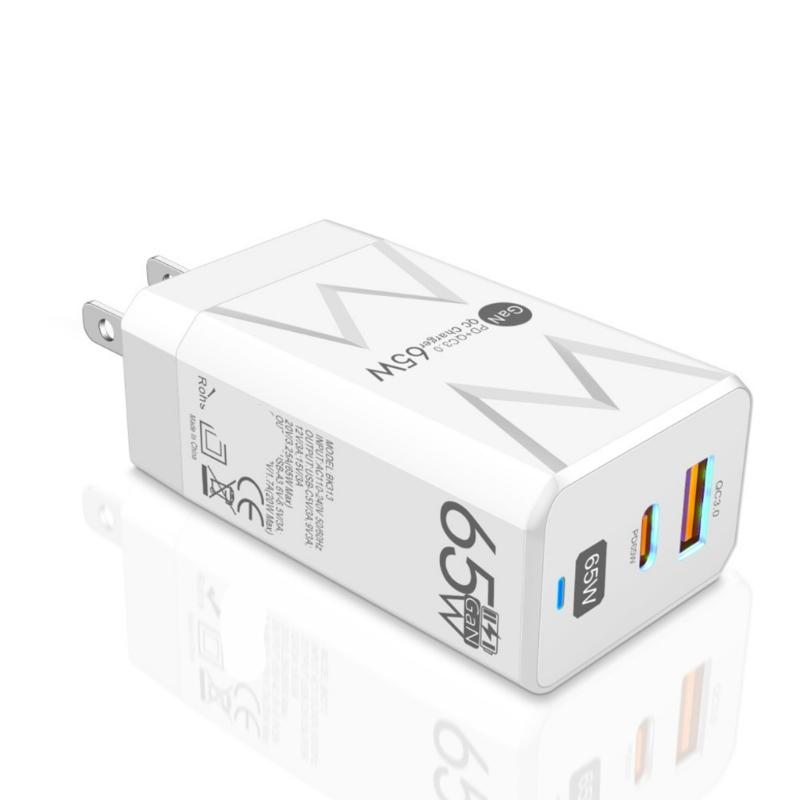 

USB C Power Supply 65W Fast Charging Station Type-C Charger for Cellphone Tablet Type-C Charger USB C Adapter білий