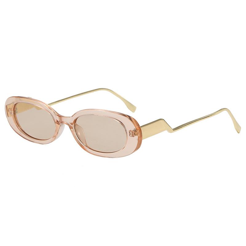 Oval simple sunglasses trendy fashion new versatile sunglasses personalized retro high-end sunglasses