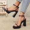 Summer Open Toe Women Sandals Fashion Nightclub Party Pumps Shoes Ladies Elegant Thick Heel Sandalias