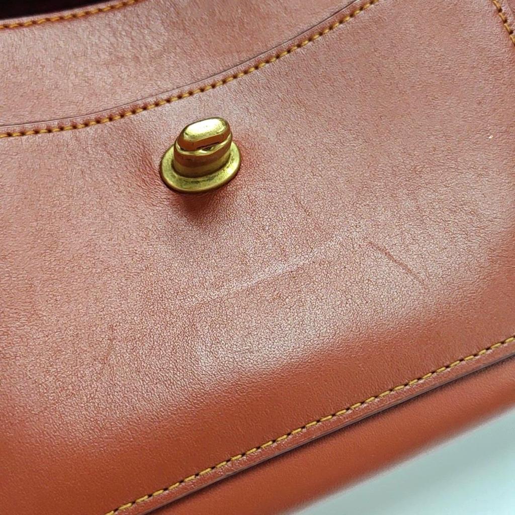 [Gebraucht] Parker 18 Nieten Kamelienblüten-Ketten-Klappen-Umhängetasche Beschichtetes Canvas und Kalbsleder Crossbody-Tasche Klein - Sehr Gut #JWTC6