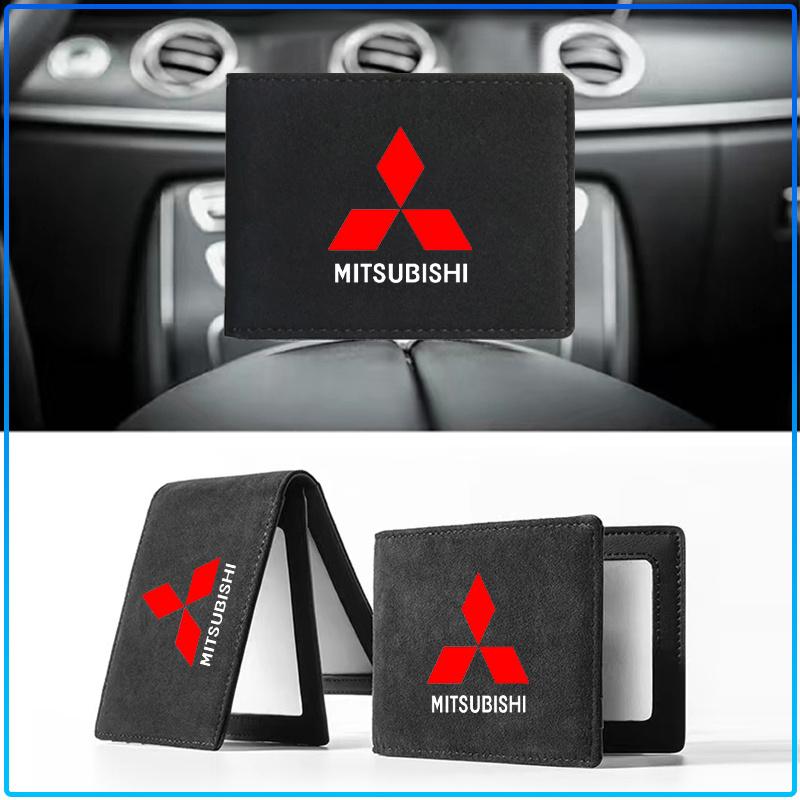 PU Leather Credit Card Case Car Driving Documents Protective Case For Mitsubishi Lancer Lancer ASX Outlander 2 3 Pajero Mirage exzos Pajero 4