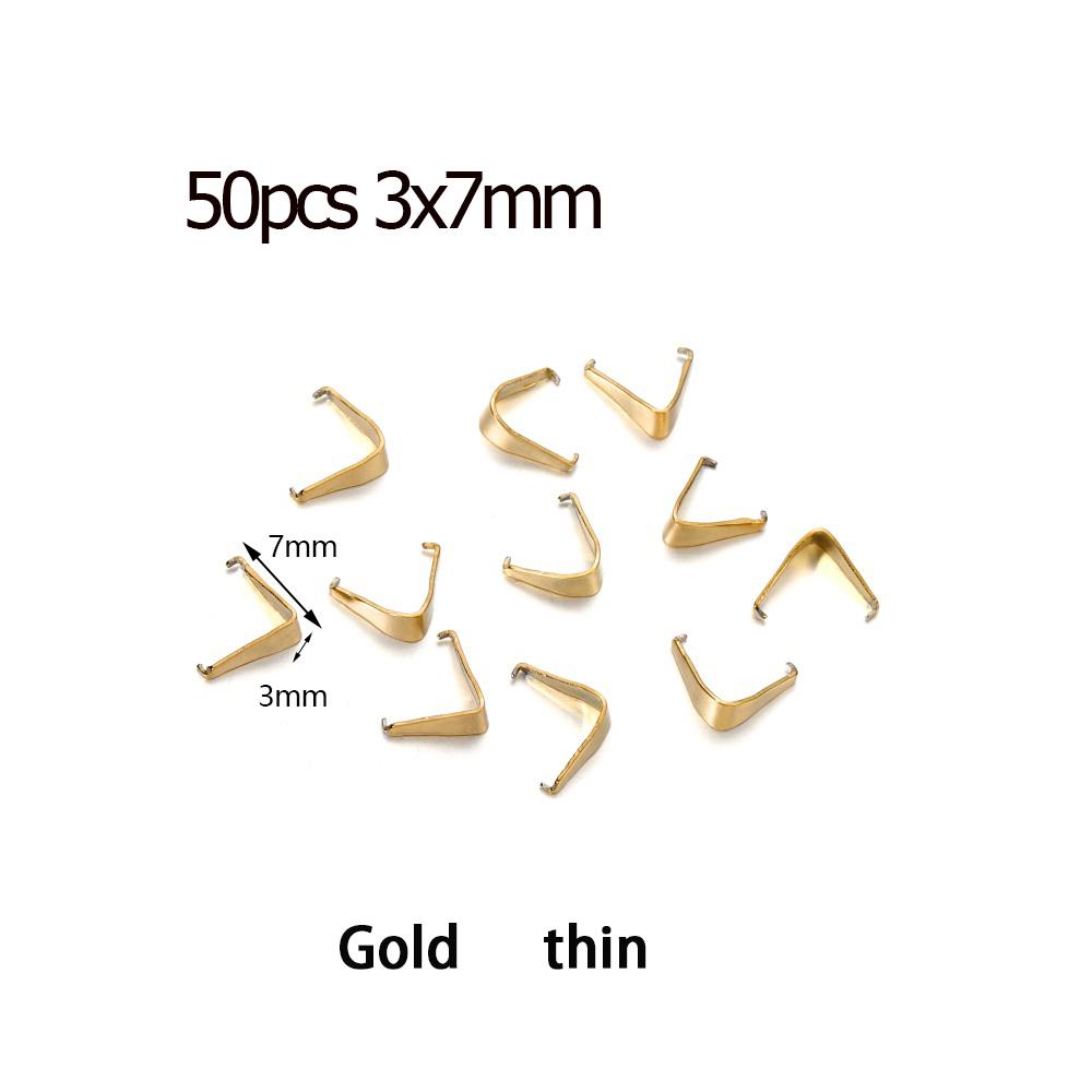 50-100Pcs Stainless Steel Pendant Clasps Hook Clips Bails Bail Bead Necklace Pendants Connectors For Jewelry Making Findings DIY