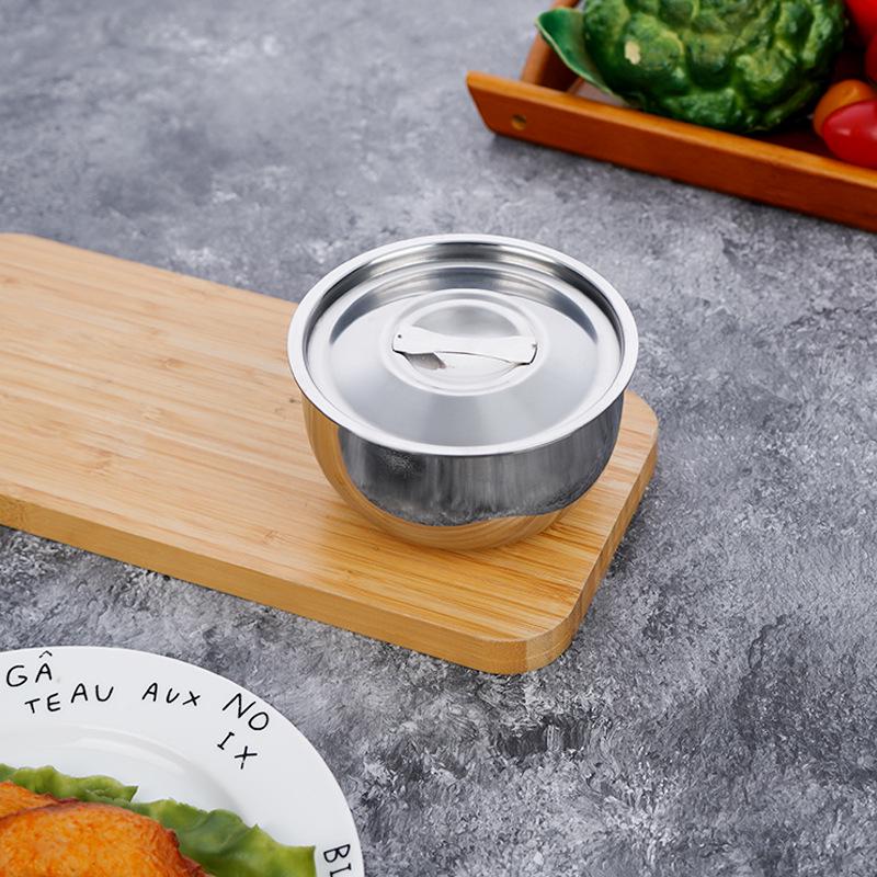 Stainless Steel Double Boiler with Lid - Steamed Egg & Baby Food Bowl