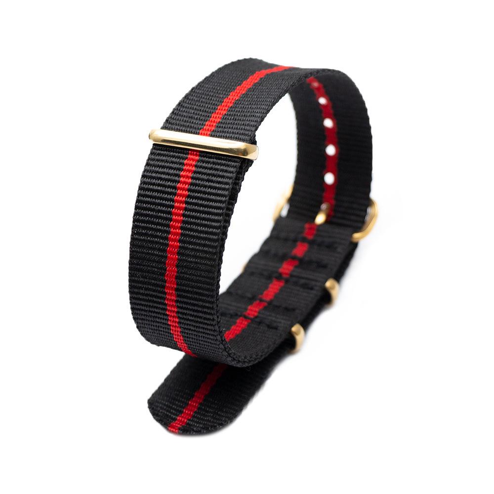 Красочный нейлоновый холщовый ремешок для часов с золотой пряжкой DG 22mm