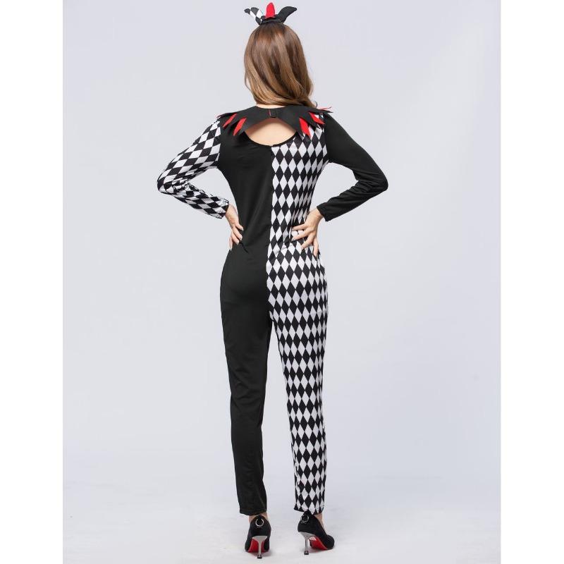 Halloween costumes, stage uniforms, and striped evil clown costumes