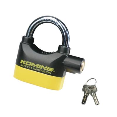 KOMINE Motorcycle Pin Tumbler Alarm Pad Lock Black/Yellow LK-120