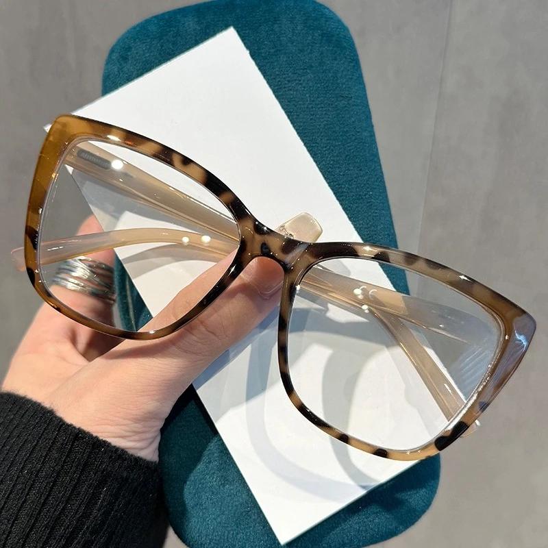 Fashion Cat-Eye Blue Light Blocking Reading Glasses Women's INS Style Large Frame Comfortable Spring Temples Presbyopia Glasses