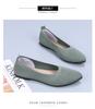 Women Pointed Toe Flat Shoes Breathable Hollow Knit Slip On Casual Soft Sole Lightweight Comfortable Walking Footwear