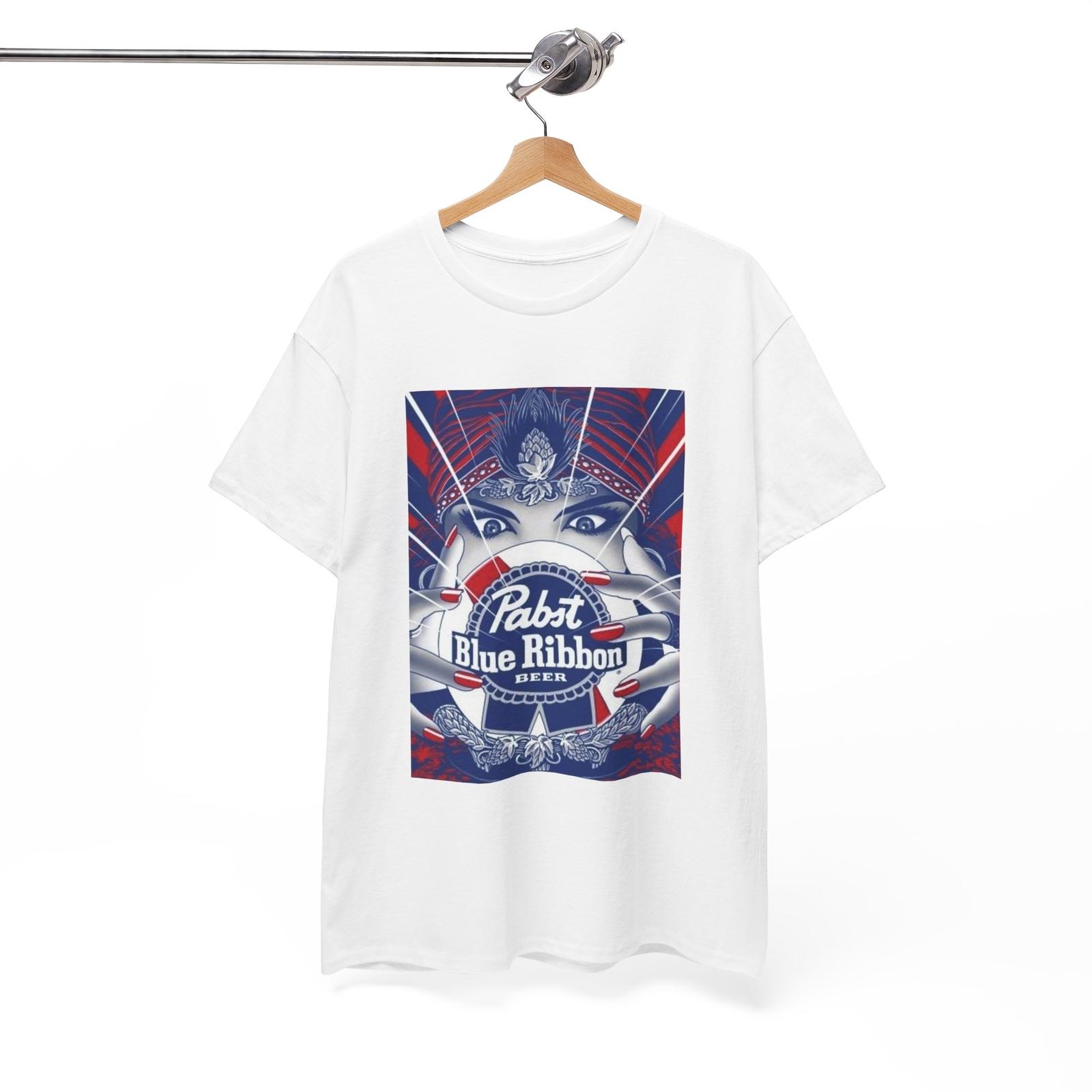 Pabst Blue Ribbon Tshirt Vintage Poster Beer American Unisex Heavy Ad L