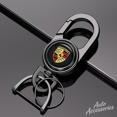 Metall Auto Schlüsselanhänger Schlüsselring Anti-Verlust Schlüsselanhänger Anhänger Geschenke Für Porsche Cayenne Panamera Macan 911 718 Taycan Cayman Zubehör RT9 55S