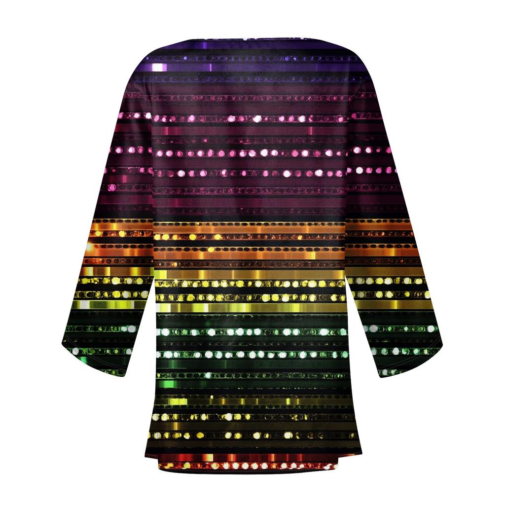 Women's Carnival Print Long Sleeve Knit Cardigan Button Jacket