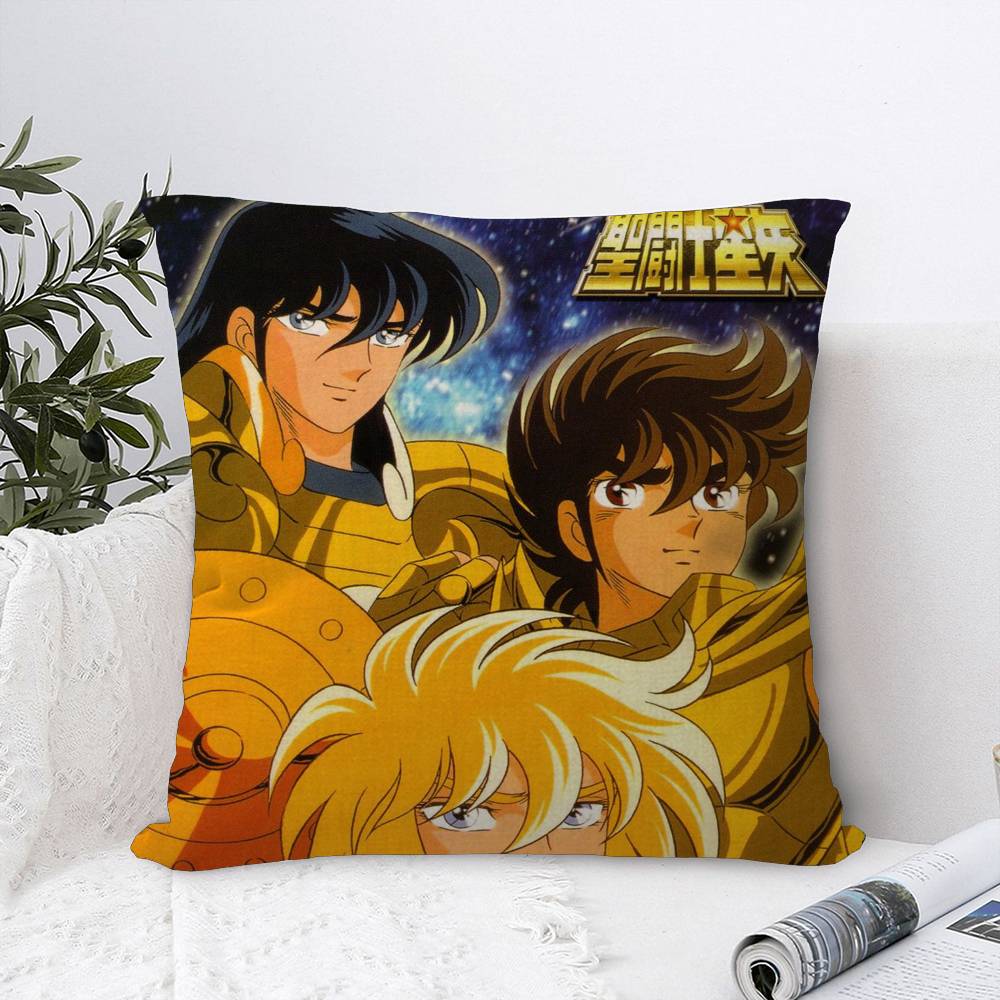 Japanese Hot Anime S-Saint Seiya Personalized Picture Text Home Decorative Pillows Household Gifts 45x45cm