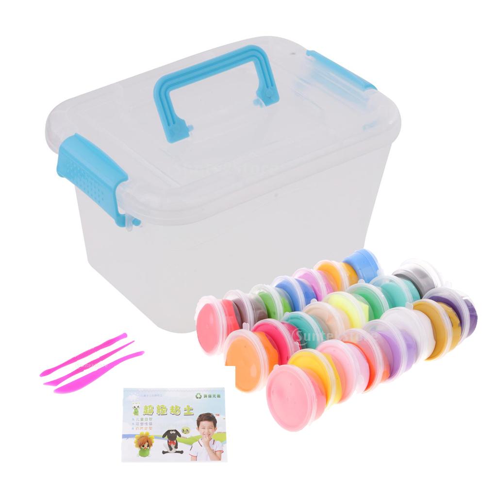 24 Colors Ultra-light Putty Soft Ploymer DIY Modeling Clay Colorful Play with 3 Tools Children