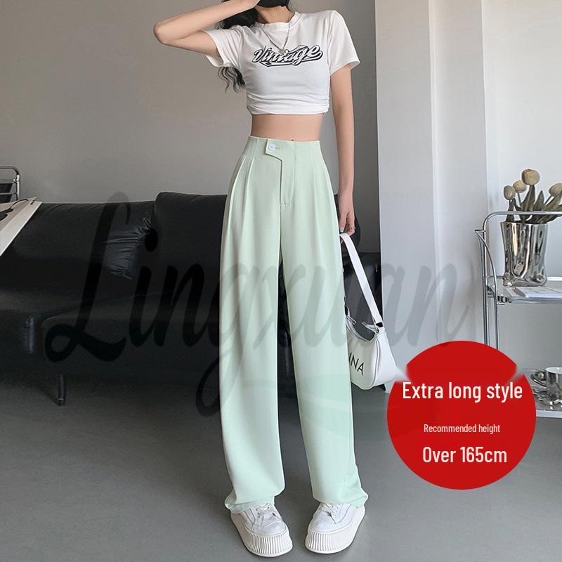 Women s Purple Ice Silk High-Waisted Wide-Leg Chiffon Pants - Summer Sun Protection, Loose Fit, Drapey Design. XS