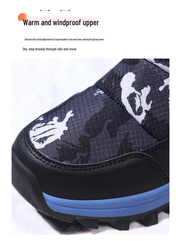 Plus Velvet Warm Children's Snow Boots - Non-Slip, Thick Cotton for Cold Weather, Long Outdoor Boots for Girls