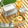 Stainless Steel Square Lunch Box Sealed Insulation Bento Box Lunch Box Canteen Large Capacity Compartment Lunch Box