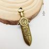 Golden Bagua Seven-Star Sword Pendant Keychain: Stylish Amulet for Luck and Prosperity, Unisex Accessory for Peaceful Protection.