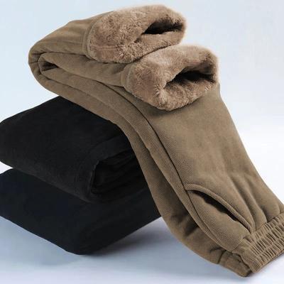 Pantaloni in Cotone Caldo con Fodera in Pile Extra Spesso Vita Alta Pantaloni Invernali Ispessiti per Donne Taglie Forti Vita Elastica Pantaloni Lunghi