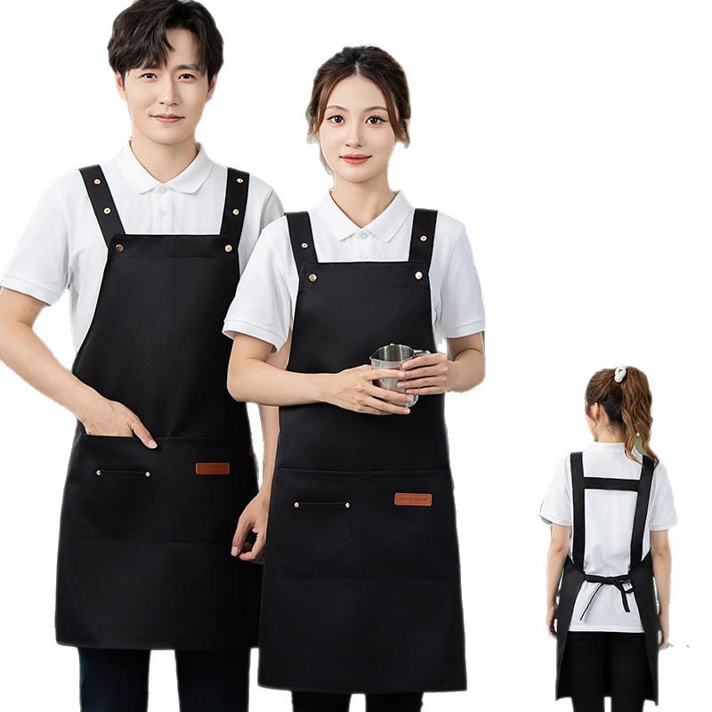 Waterproof and Oil-proof Canvas Apron for Kitchen, Catering, and Restaurant Use
