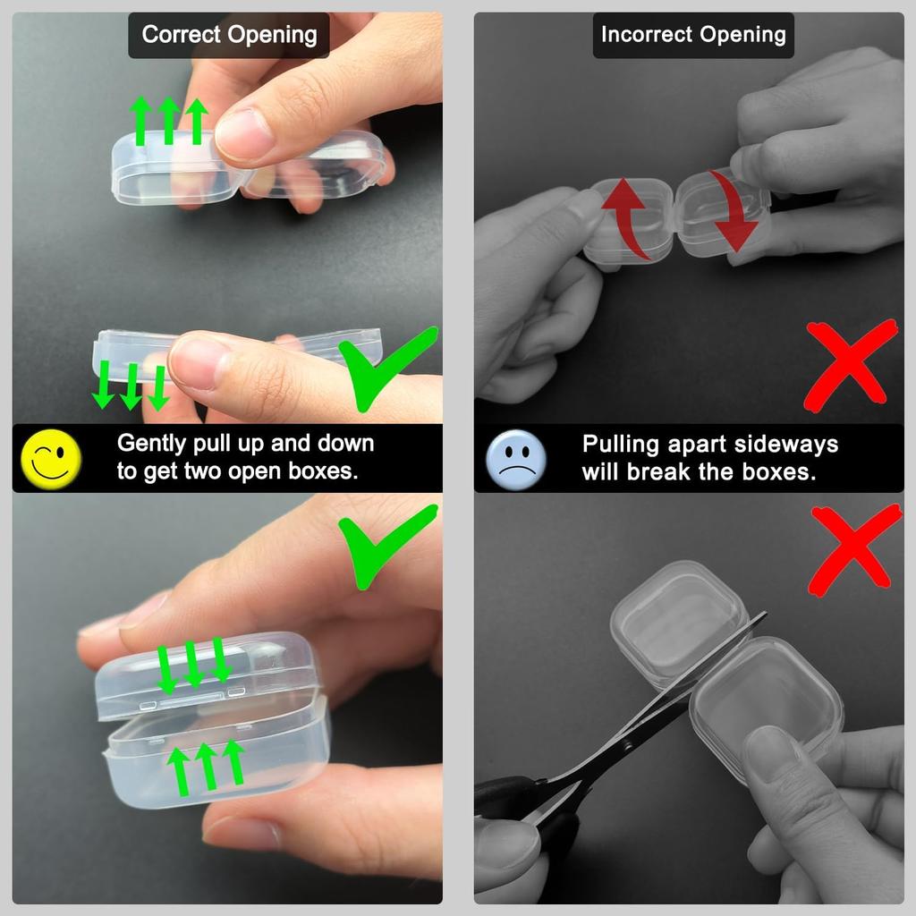 6/12/24 Mini Aufbewahrungsbox Transparent Kunststoff Schmuckaufbewahrungsbox Behälter Tragbar Ohrring Ring Ohrstöpsel Verpackung Aufbewahrungskoffer