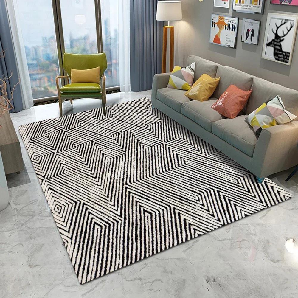 Sofa Coffee Table Carpet Nordic Style Large Area Rug Soft Bedroom Non-Slip Floor Mat Modern Simple Living Room Decorated Carpets