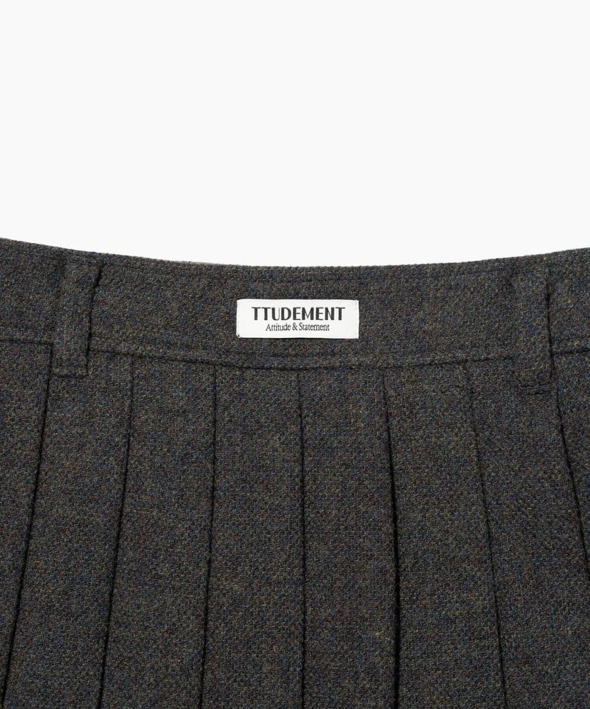 TTUDEMENT Classic Wool Mini Skirt Charcoal