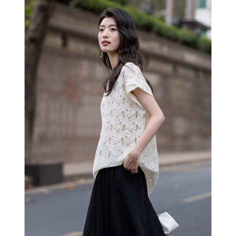 Demana Women's Classic Lace Embroidered Shirt