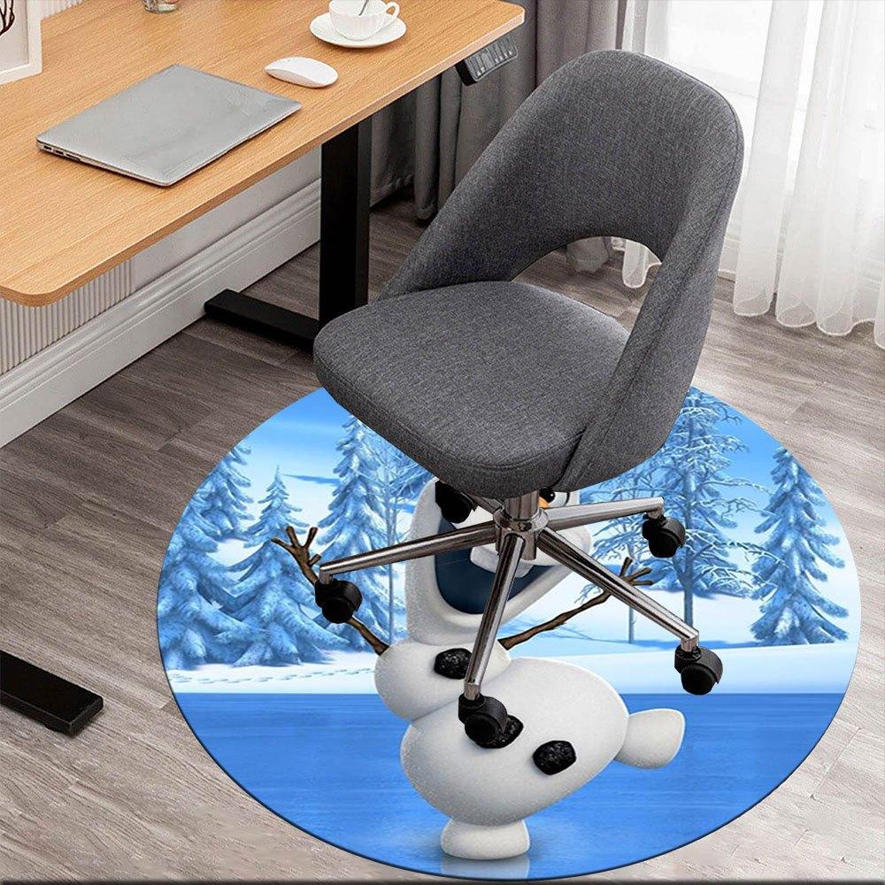 

Olaf the Snowman Winter Wonderland StickerRound Non-Slip chair mat chair carpet for office Rugs for Office Decor Gift For Valentine s Day Mother s Day 80cm by 80cm