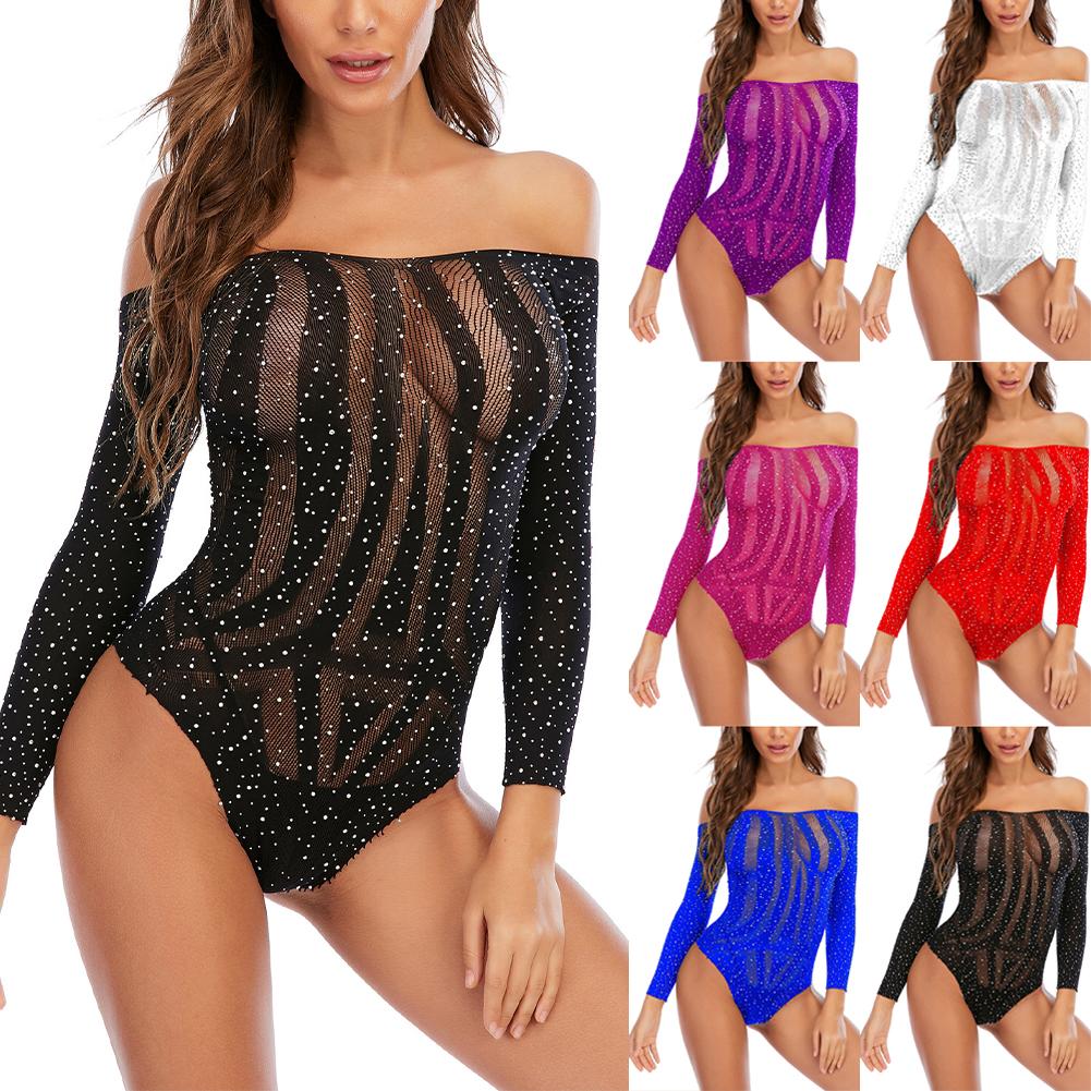 

Fishnet Bodysuit Lingerie Rhinestone Dress Sexy Sexy Lingerie