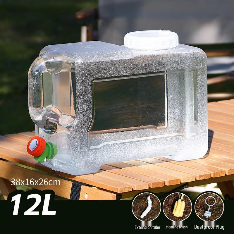 Großer transparenter Outdoor-Wassertank mit Hahn für Auto Reisen und Selbstfahrertouren.