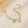 New Fashion Waterproof Gold-plated Stainless Steel Anklets for Women Boho Conch Starfish Pendant Ankle Bracelet Summer Jewelry