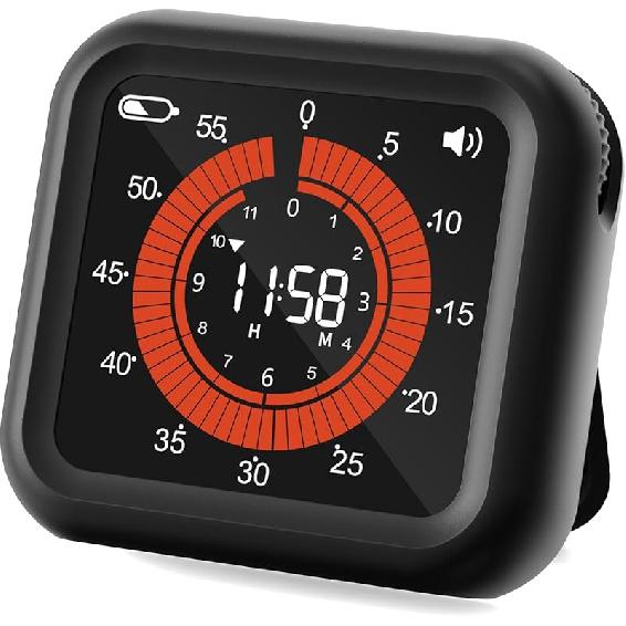 Digital Visual Timer - Large Display Magnetic Countdown Timer with Adjustable Volume and Brightness, 11H59M Memory Function for Kitchen, Classroom,