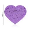 5pcs Heart Shaped Face Cleansing Sponge Washing Pad Makeup Removal Puff Purple