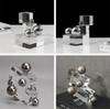 Modern Geometric Transparent Crystal Sculpture Accessories Office Desk Furnishing Decoration Home Room Table Figurines Ornaments