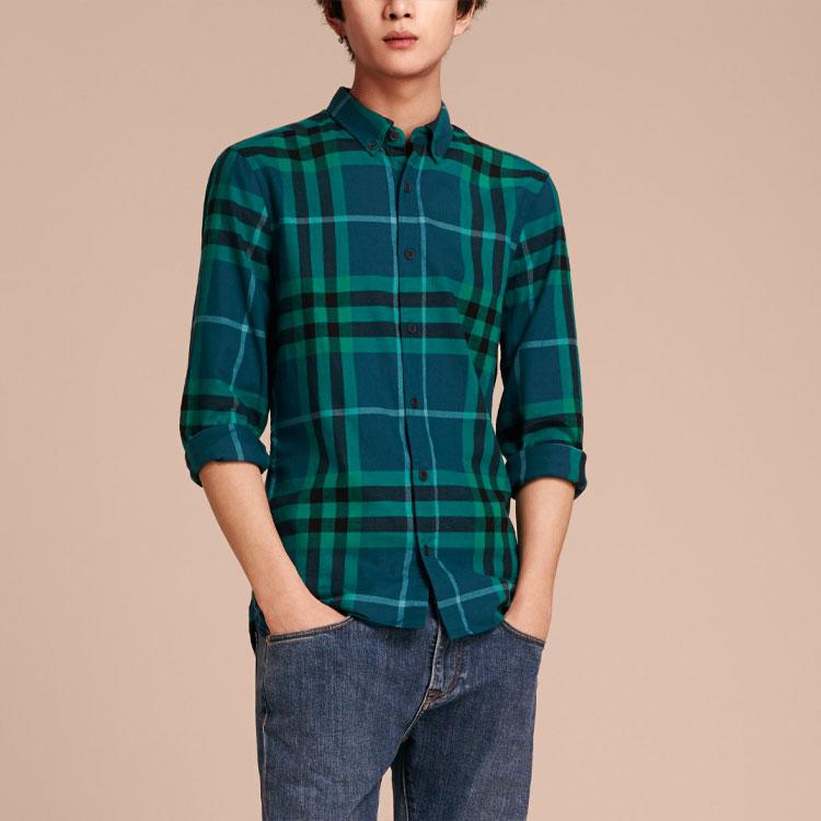 Burberry Shirts Men's Blue Pointed Collar Moderate Other 40238661
