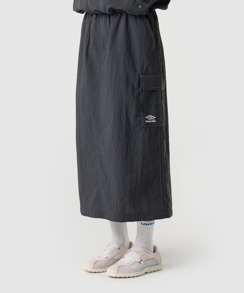 UMBRO Crispy Taslan Women'S Cargo Long Skirt Charcoal Ur222Csk59