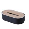 Tissue Box with Bamboo Cover Napkin Holder Home Storage Boxes Dispenser Case Office Organizer for Toilet Bathroom Bedroom