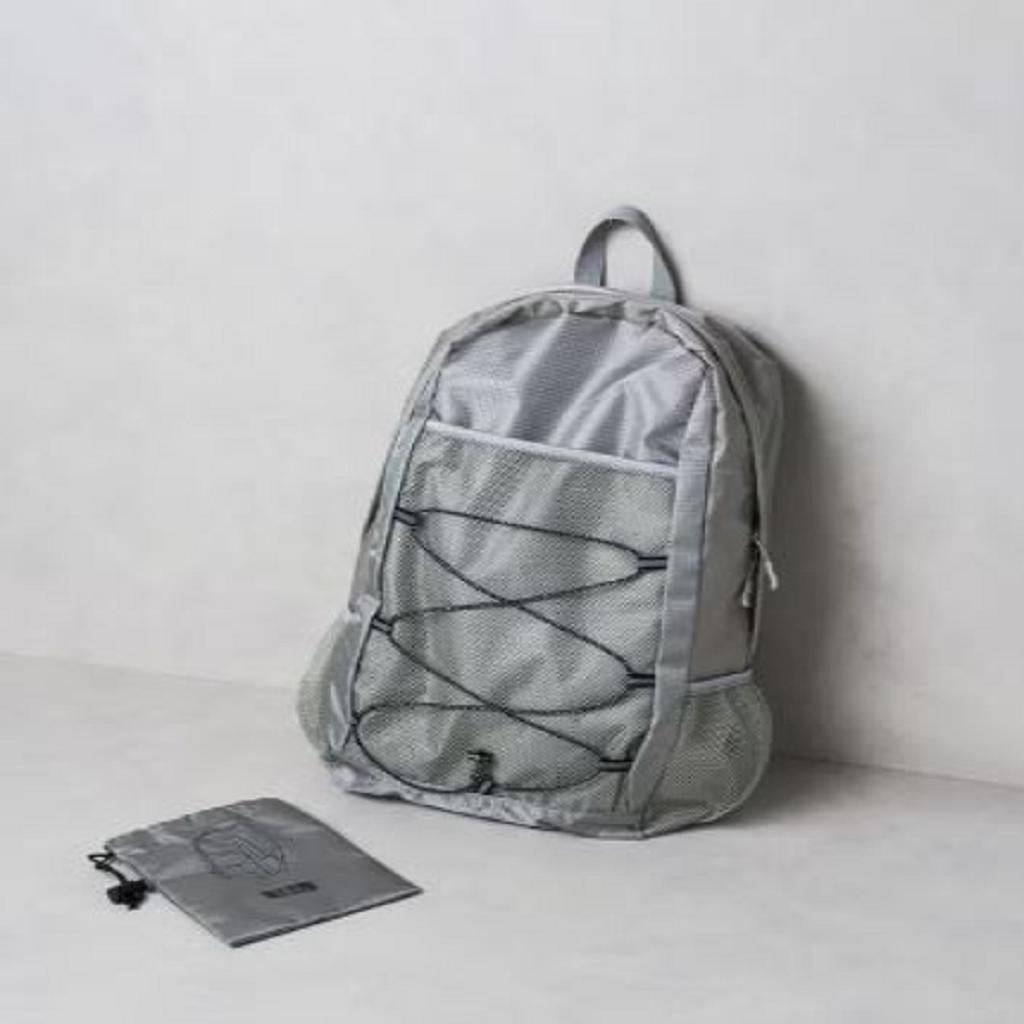 Daiso Foldable Nylon Casual Backpack - 18L Gray